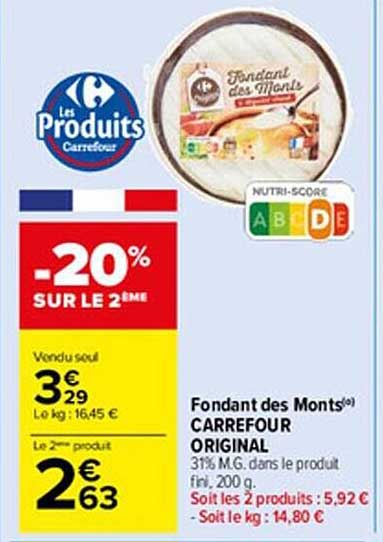 fondant des monts carrefour original