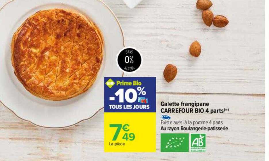galette frangipane carrefour bio 4 parts