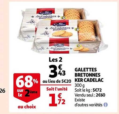 galettes bretonnes ker cadelac 68% sur le 2ème