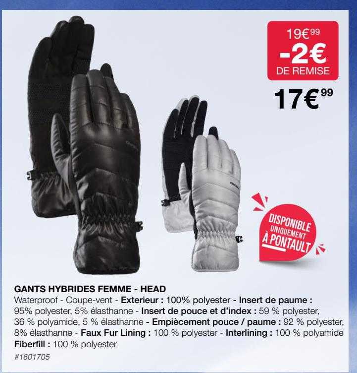 gants hybrides femme - head