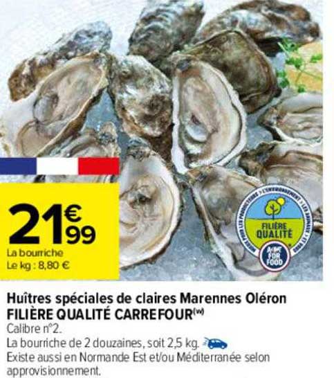 huîtres spéciales de claires marennes oléron filière qualité carrefour
