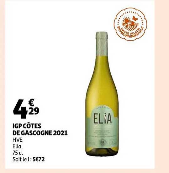 Igp Côtes De Gascogne 2021 Hve Elia