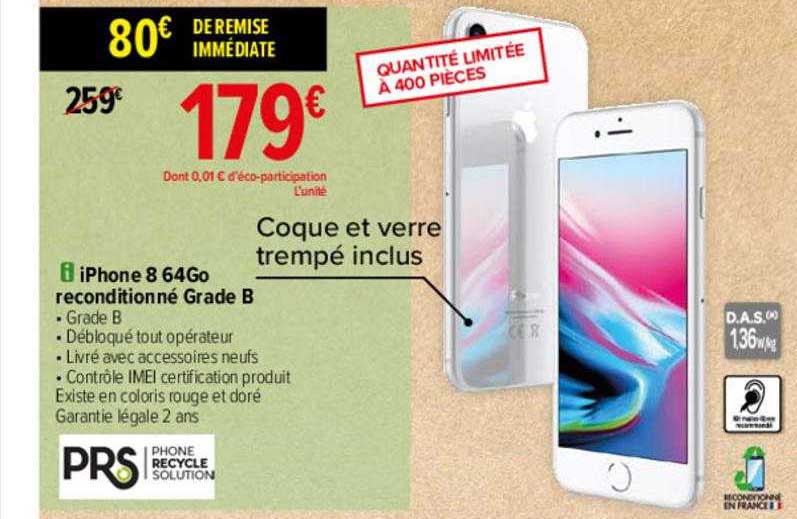 iPhone 8 64go reconditionné grade b prs