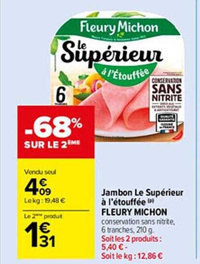 jambon le supérieur à l'étouffée fleury michon