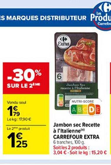 jambon sec recette à l'italienne carrefour extra