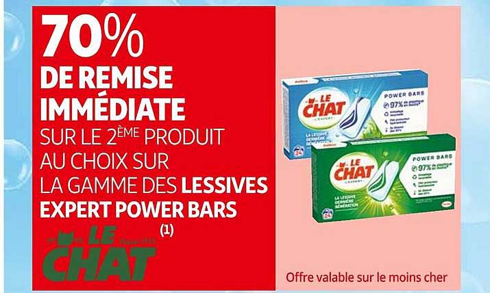 la gamme des lessives expert power bars le chat