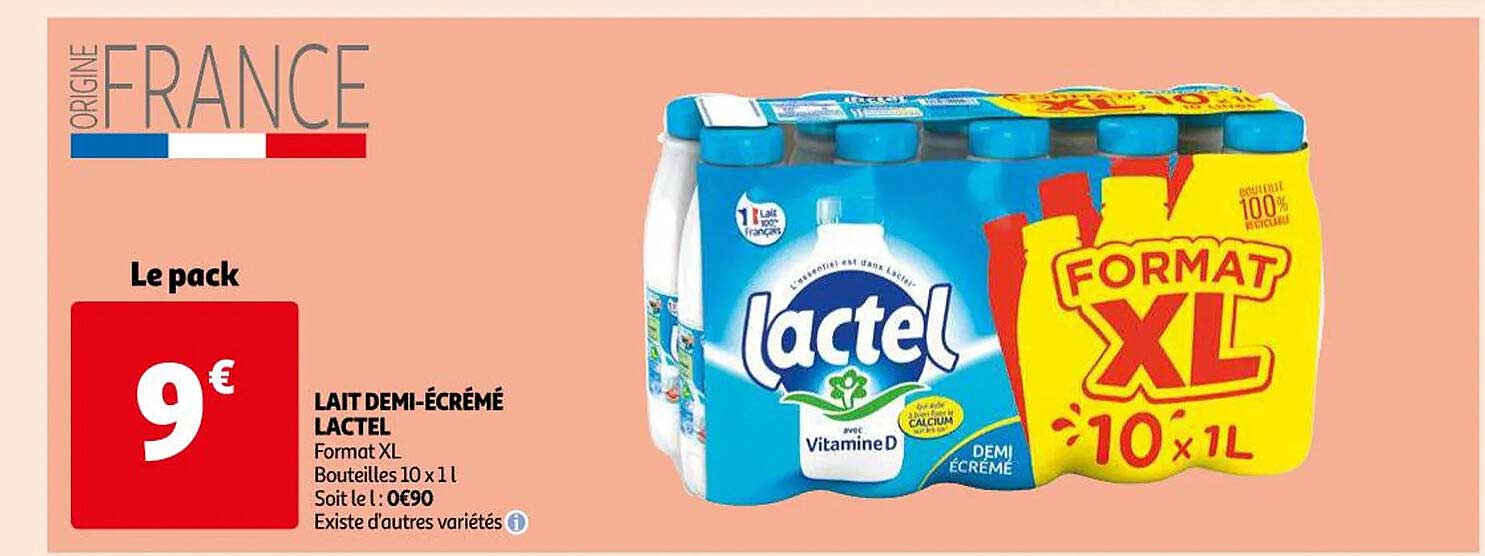 lait demi-écrémé lactel