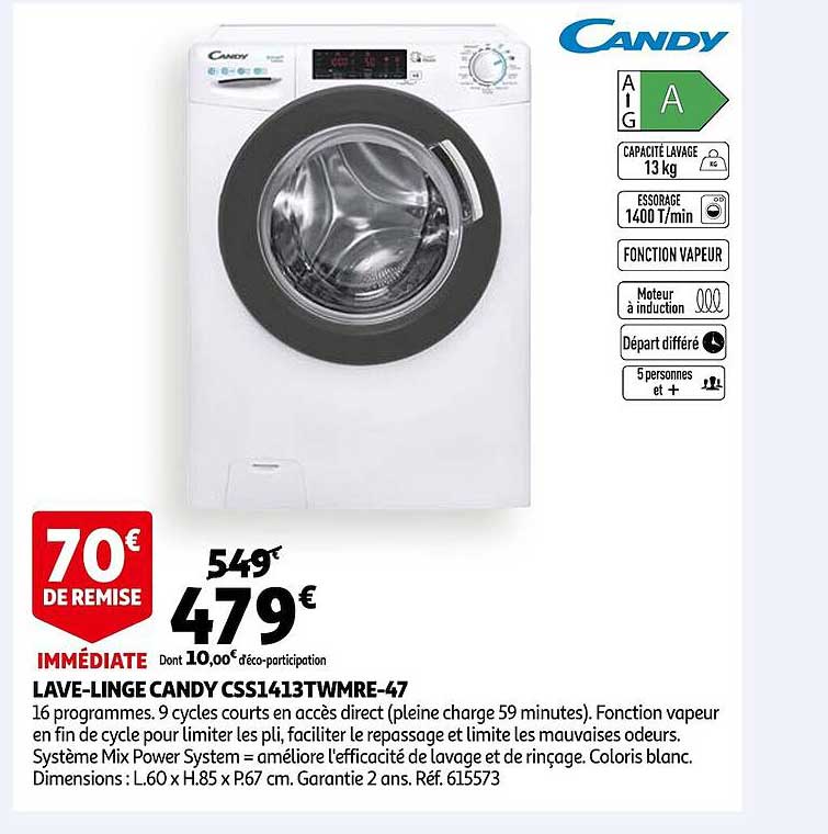 lave-linge candy css1413twmre-47