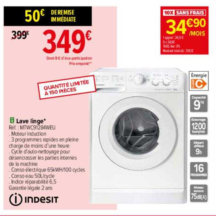 lave linge indesit