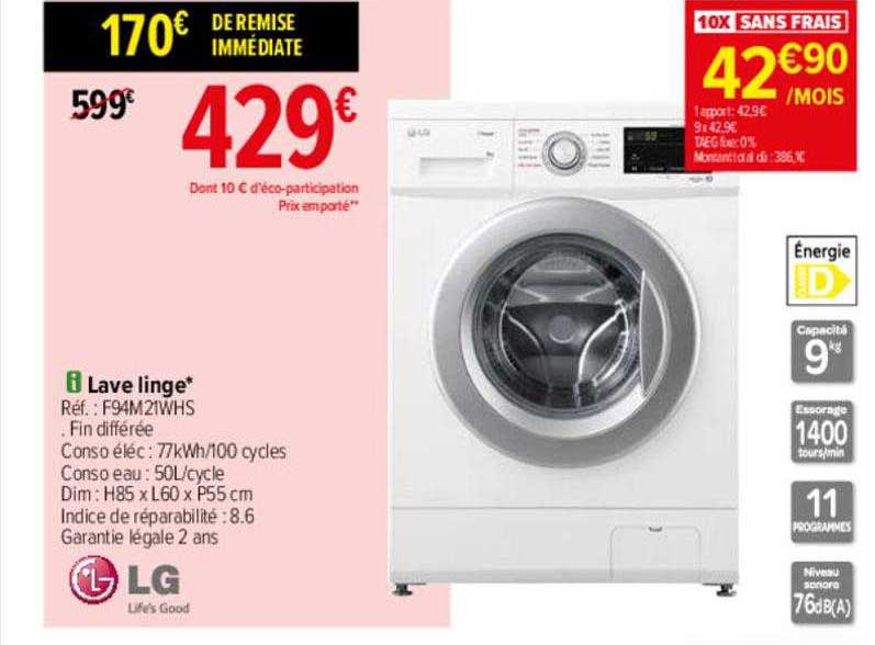 lave linge lg