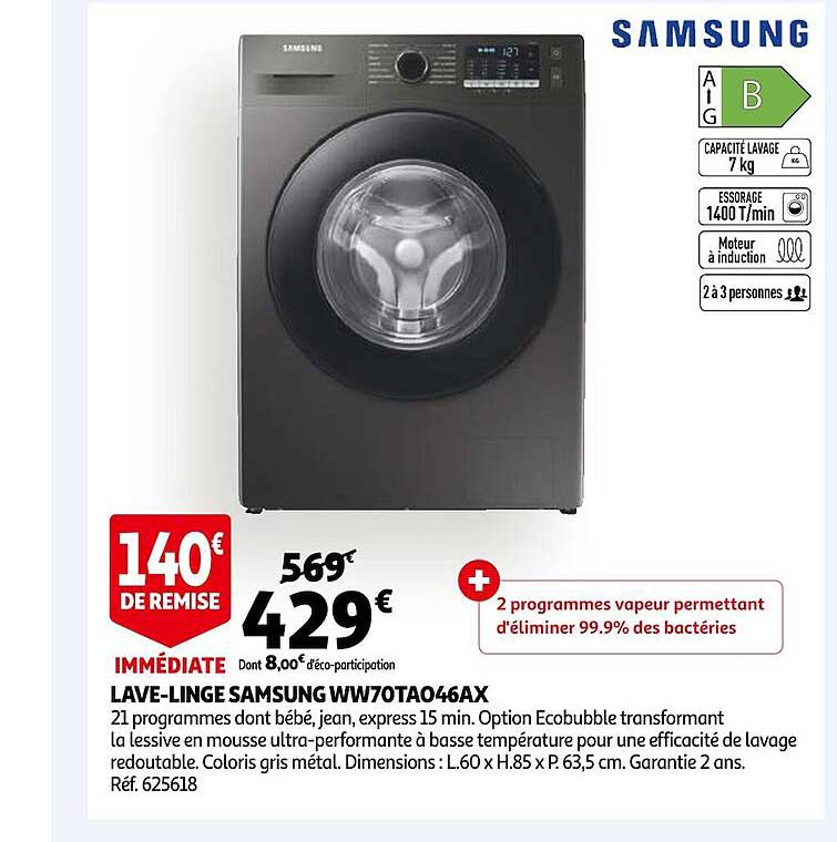 lave-linge samsung ww70ta046ax