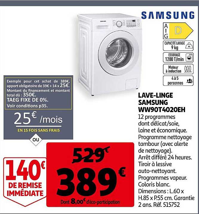lave-linge samsung ww90t4020eh