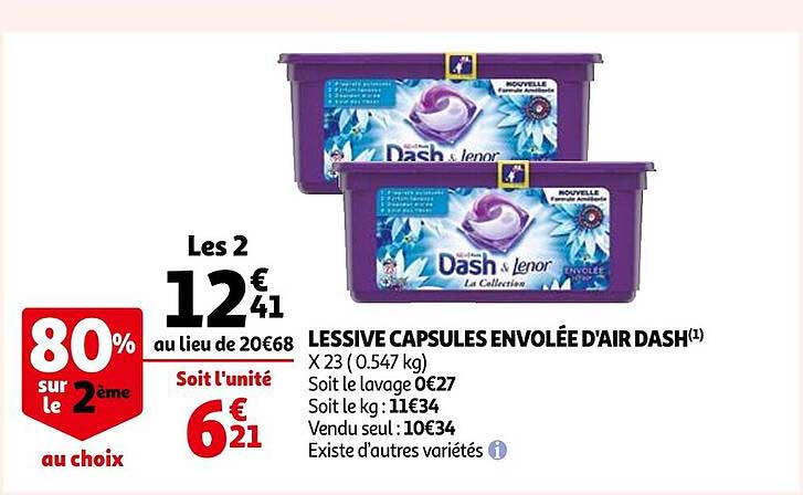 lessive capsules envolée d'air dash