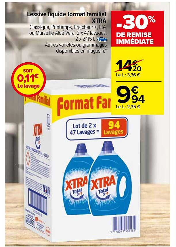 lessive liquide format familial xtra