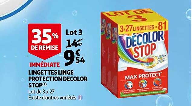 lingettes linge protection décolor stop