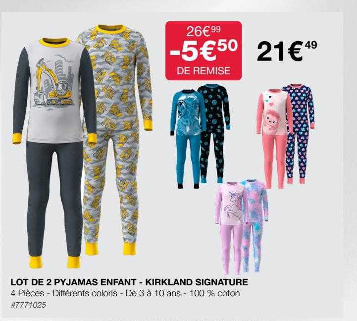 Lot De 2 Pyjamas Enfant - Kirkland Signature