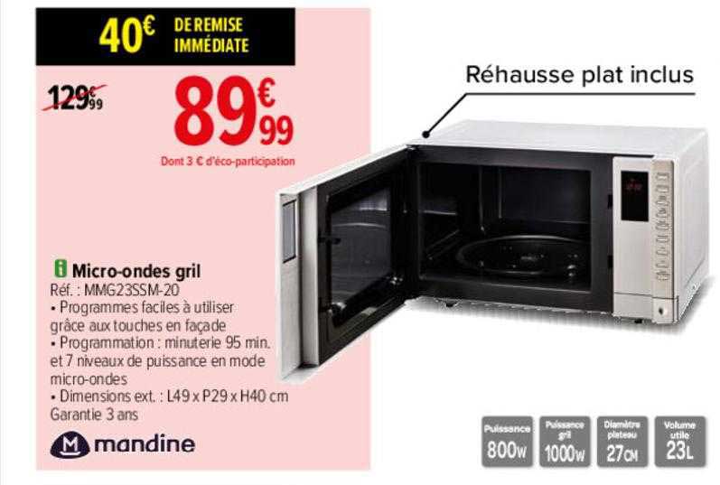micro-ondes gril mandine