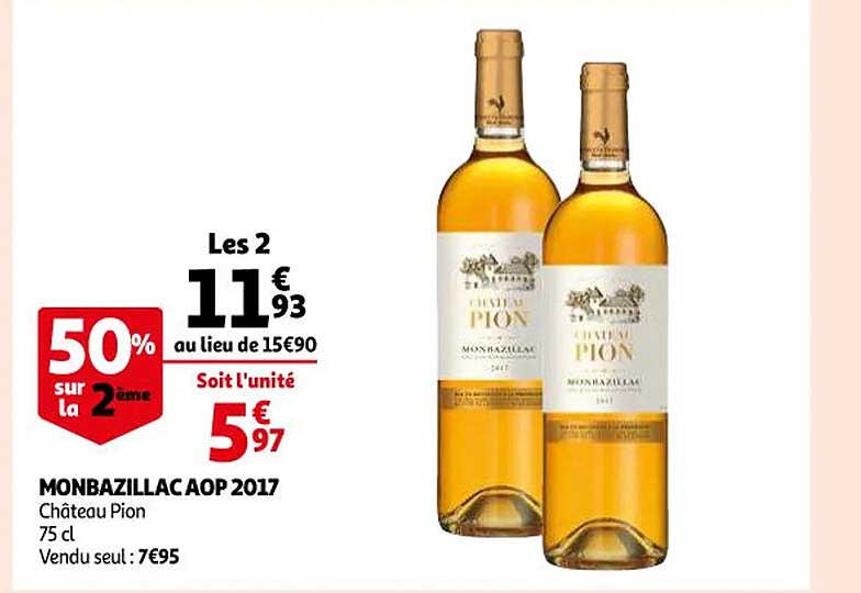 monbazillac aop 2017 château pion 50% sur le 2ème