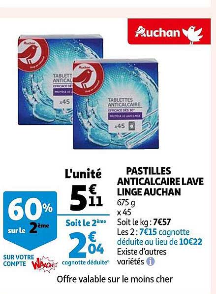 Pastilles Anticalcaire Lave Linge Auchan