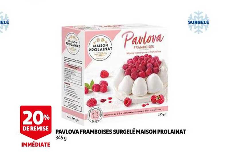 pavlova framboises surgelés maison prolainat
