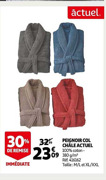 peignoir col châle actuel