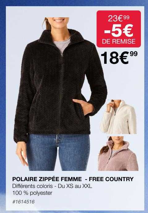 polaire zippée femme - free country