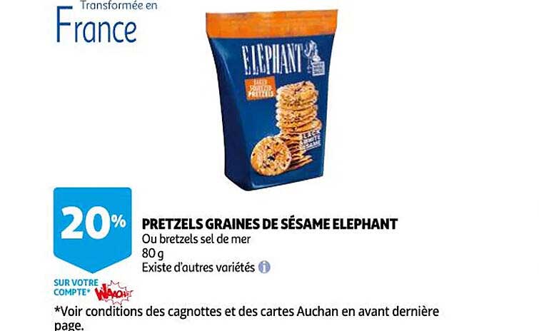 pretzels graines de sésame éléphant