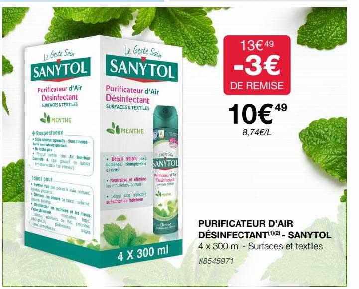 purificateur d'air désinfectant - sanytol