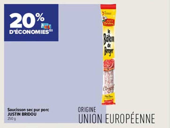 saucisson sec pur porc justin bridou