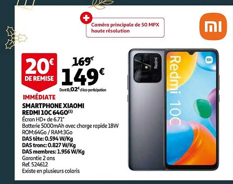 smartphone xiaomi redmi 10C 64go