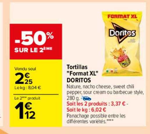 tortillas "format XL" doritos