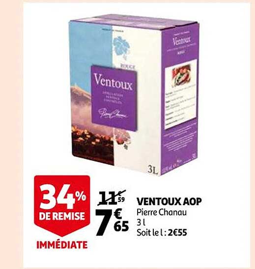 ventoux aop pierre chanau 34% de remise immédiate