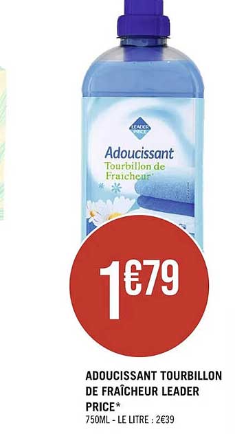 adoucissant tourbillon de fraîcheur leader price