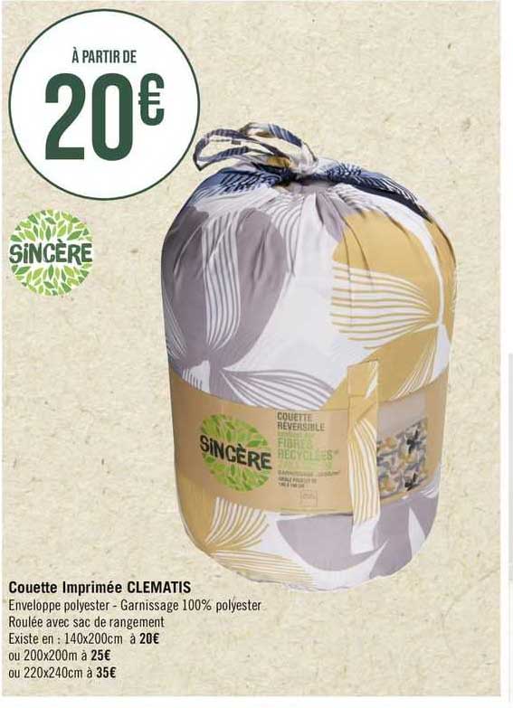 couette imprimée clematis sincère