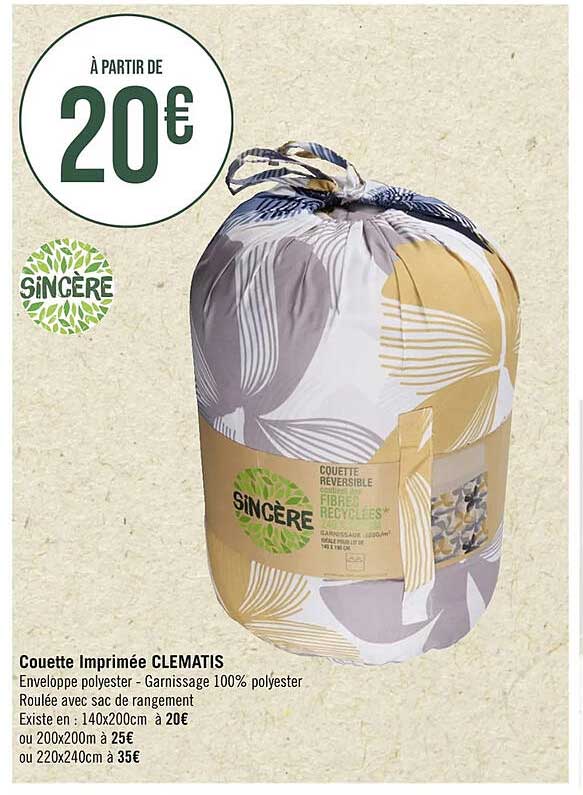 Couette Imprimée Clématis Sincère
