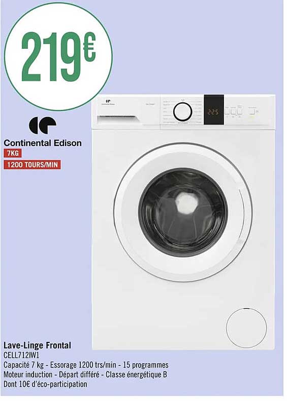 lave-linge frontal continental edison