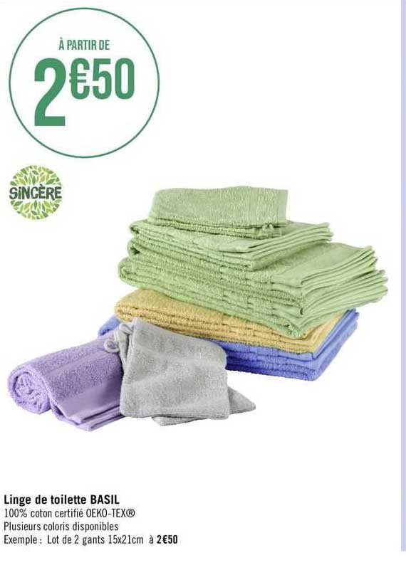 Linge De Toilette Basil Sincère