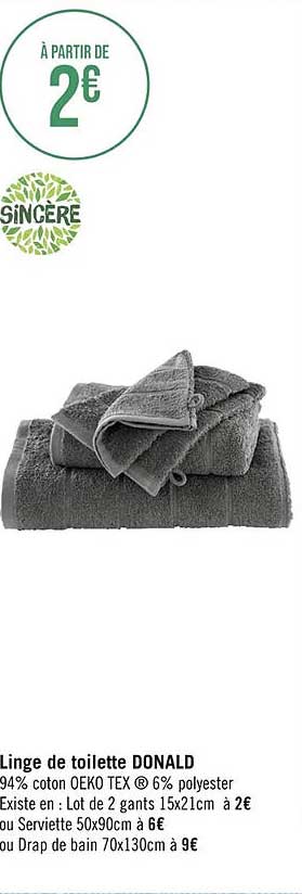 linge de toilette donald sincère