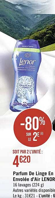 parfum de line en perle envolée d'air lenor