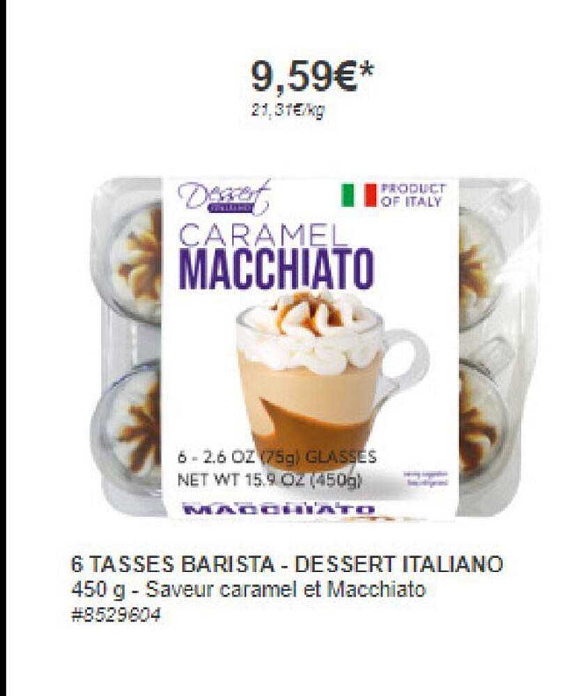 6 Tasses Barista - Dessert Italiano