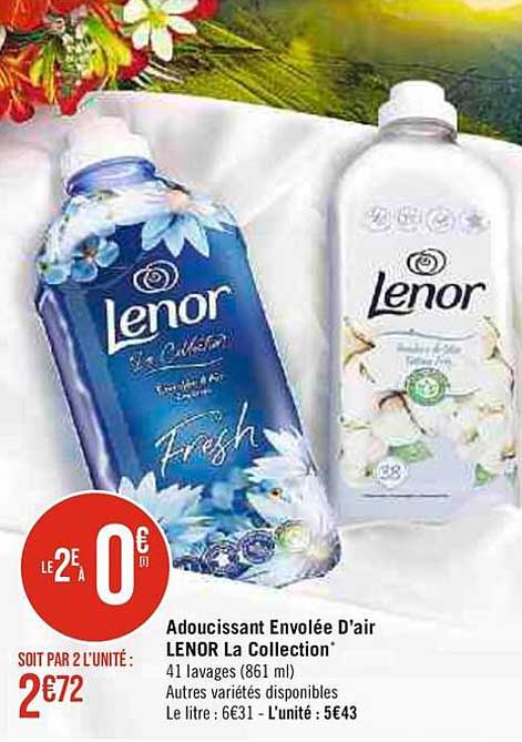 adoucissant envolée d'air lenor la collection