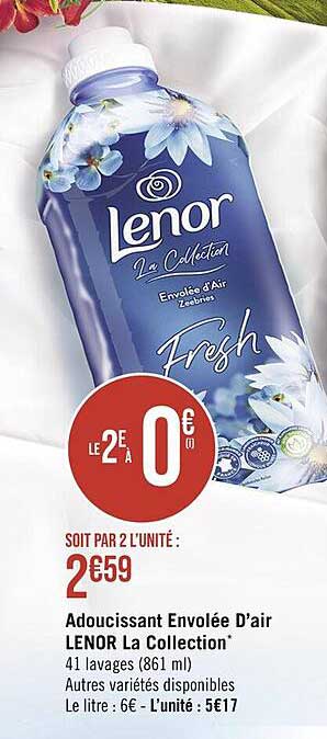 adoucissant envolée d'air lenor la collection