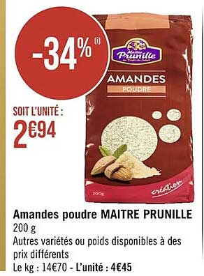 amandes poudre maître prunille