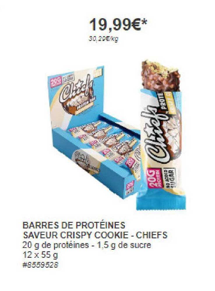 barres de protéines saveur crispy cookie - chiefs
