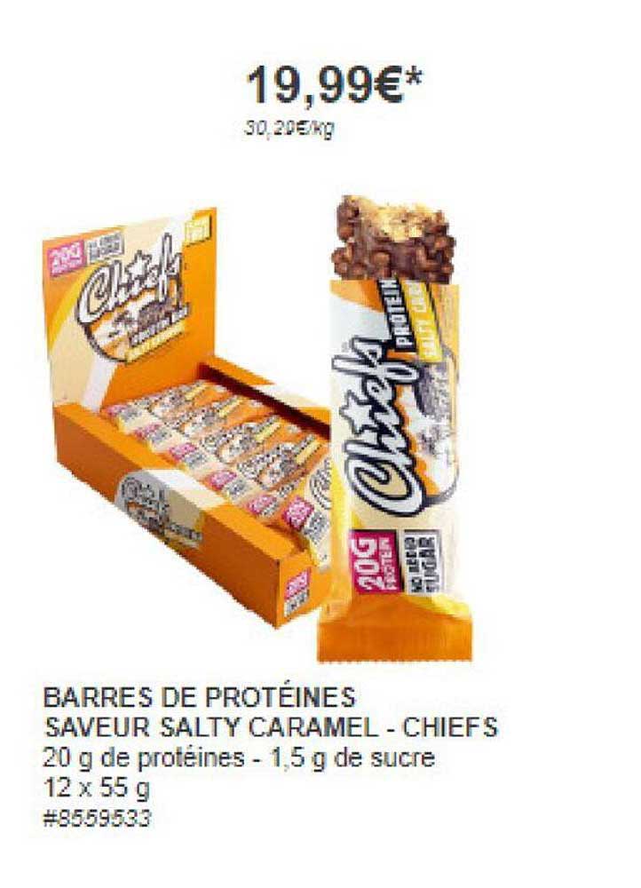 barres de protéines saveur salty caramel - chiefs