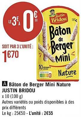 bâton de berger mini nature justin bridou