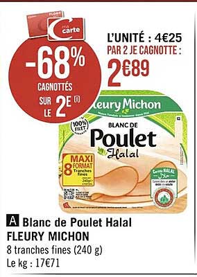 blanc de poulet halal fleury michon