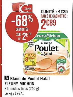 blanc de poulet halal fleury michon