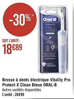 brosse à dents électrique vitality pro protect x clean bleue oral-b