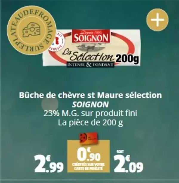 bûche de chèvre st maure sélection soignon